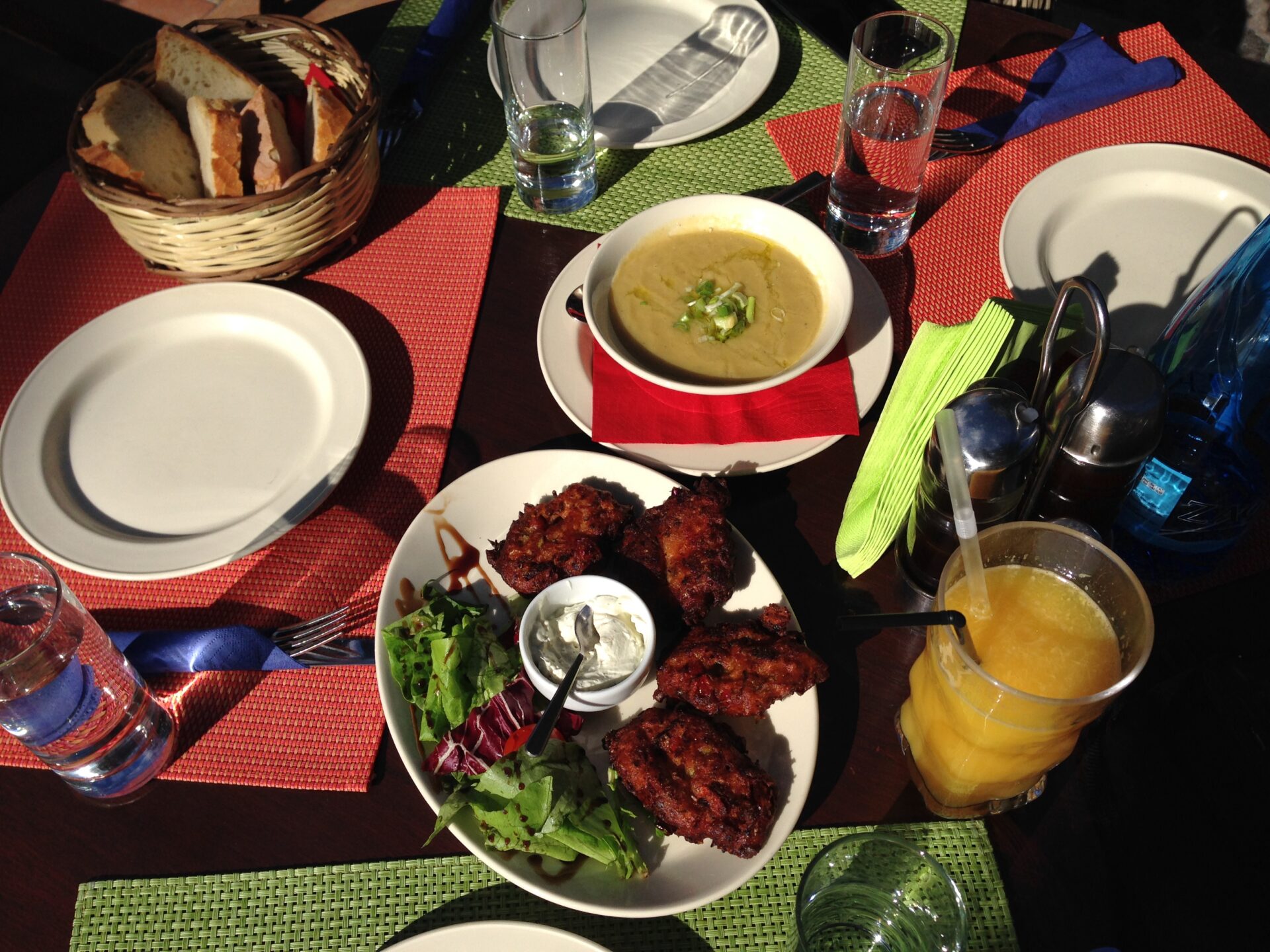 Greek food flatlay